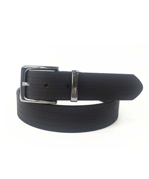 GEO EMBOSSED BELT | BLACK