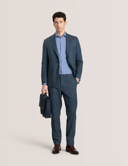 WINTER-CHECK | TEAL BLUE